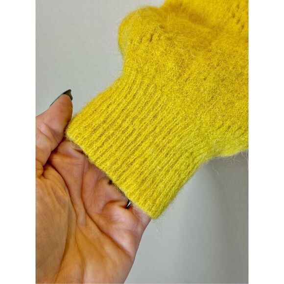 Part Two Ninellpw Wool Alpaca Blend Knitted Button Up Yellow Cardigan Womens XS - Picture 3 of 11